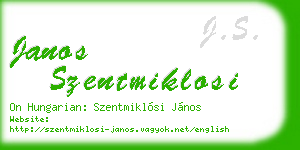 janos szentmiklosi business card