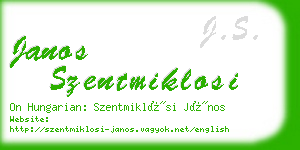 janos szentmiklosi business card